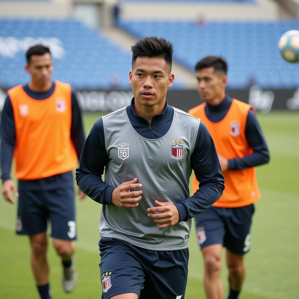 Cong Phuong training with his K League team