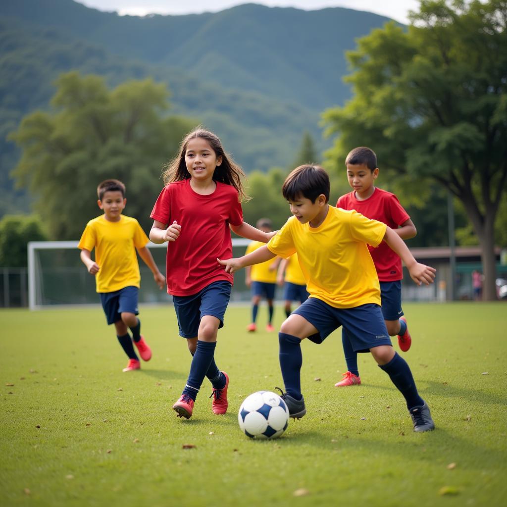 Young Costa Rican Footballers Training