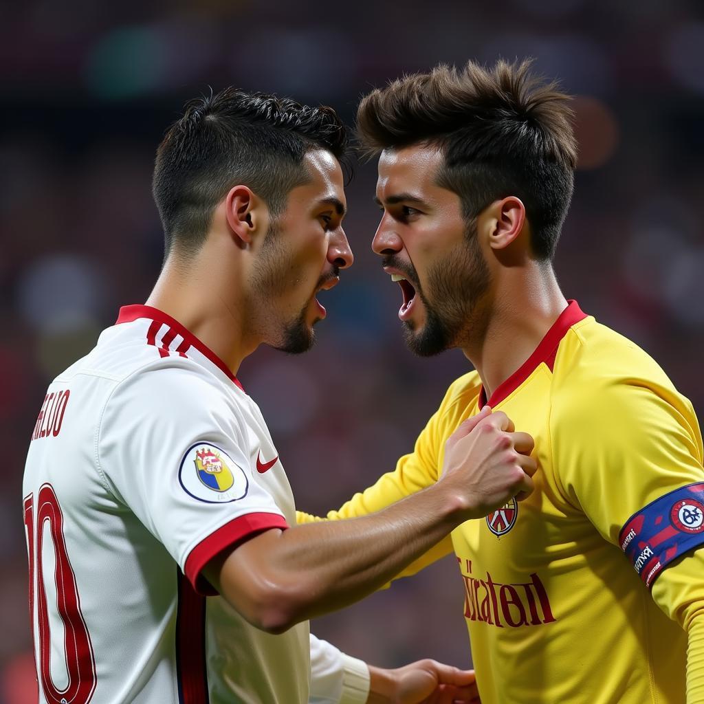 CR7 and Pique Confrontation during El Clasico