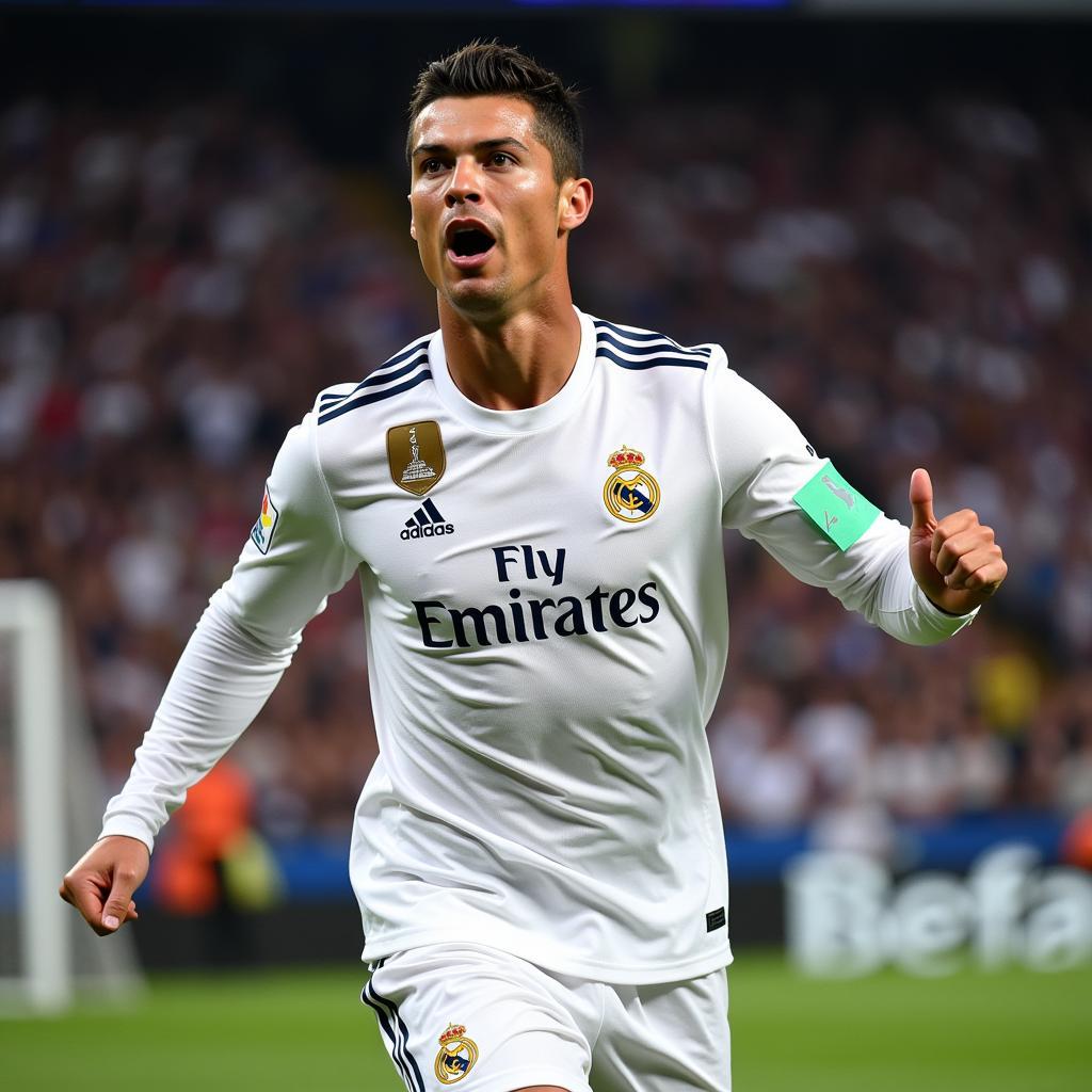 Cristiano Ronaldo celebrates a goal