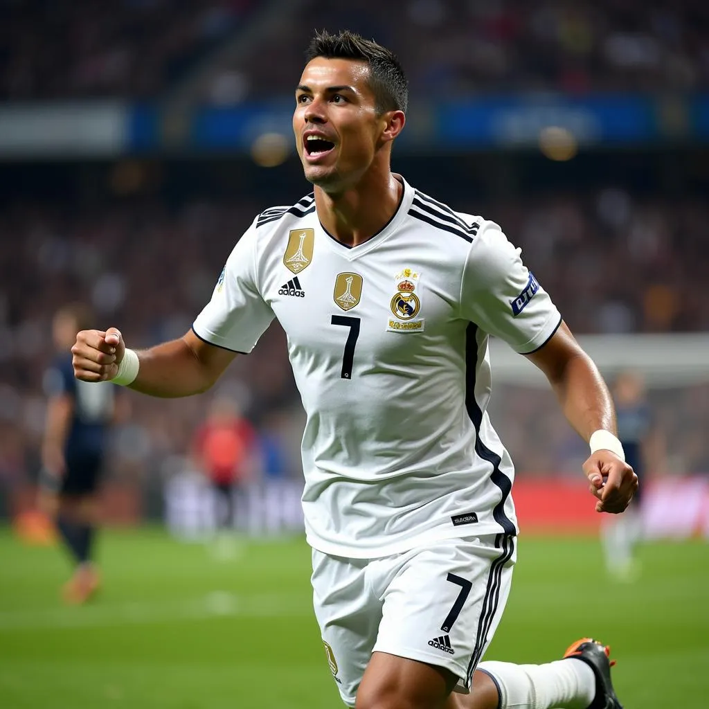 Cristiano Ronaldo celebrating a goal