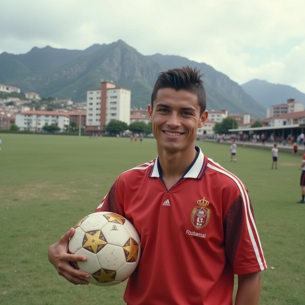 Cristiano Ronaldo during his youth in Madeira