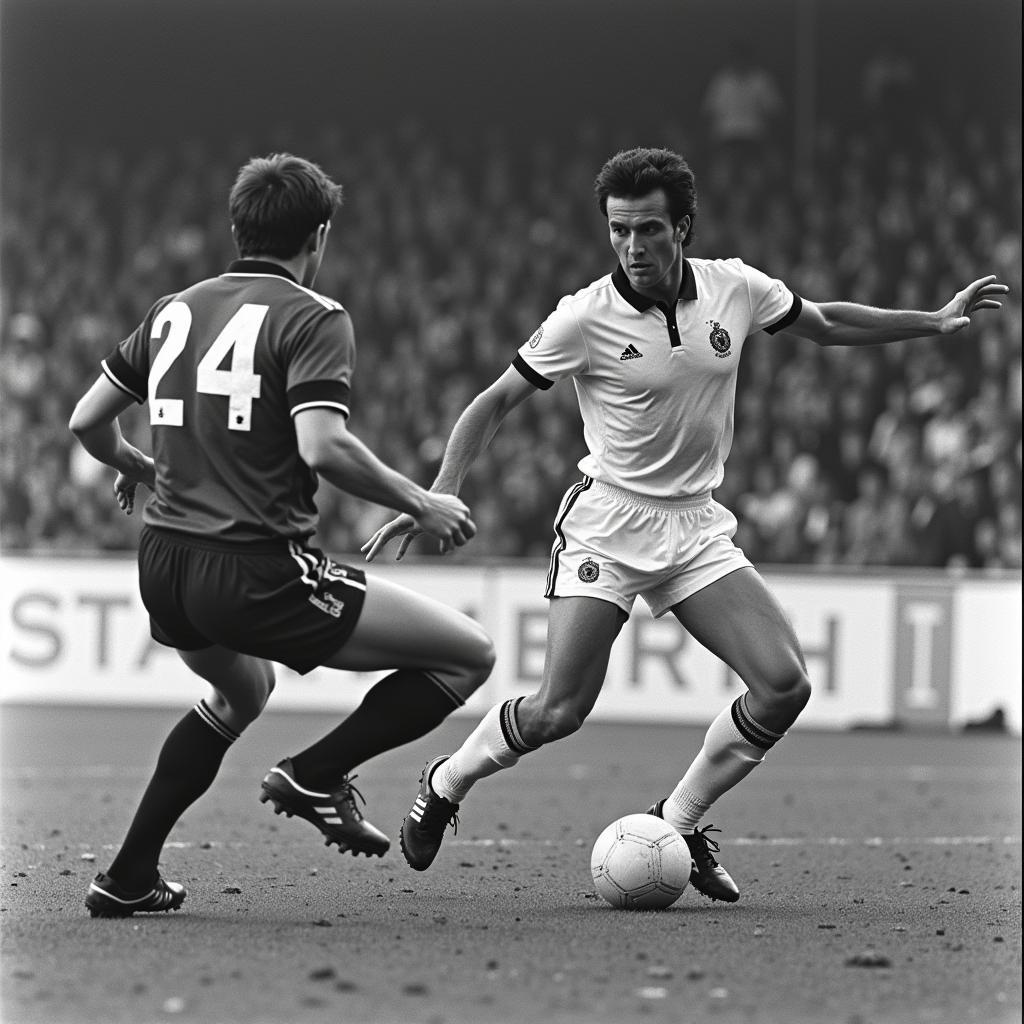 Johan Cruyff and Franz Beckenbauer in a classic encounter