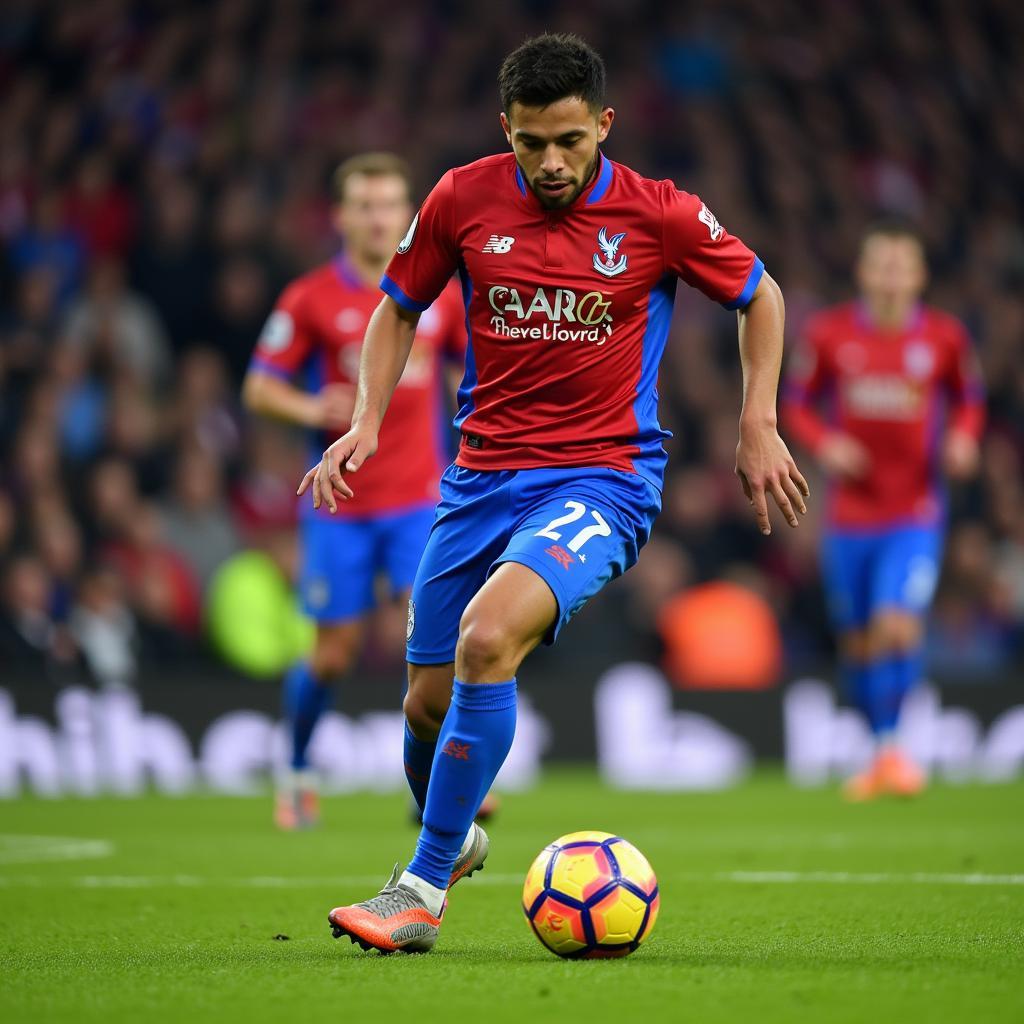 Crystal Palace Midfielder Controlling the Ball