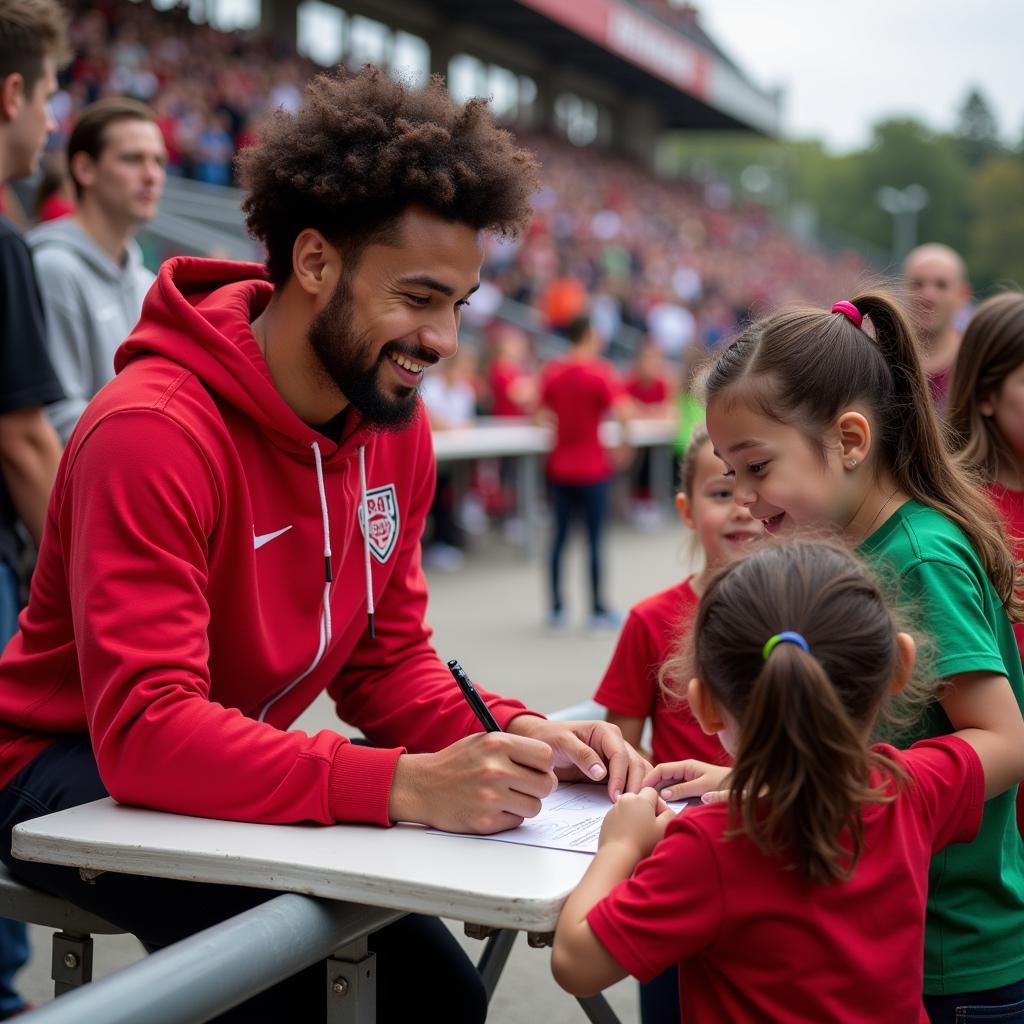 Cuc Player with Young Fan