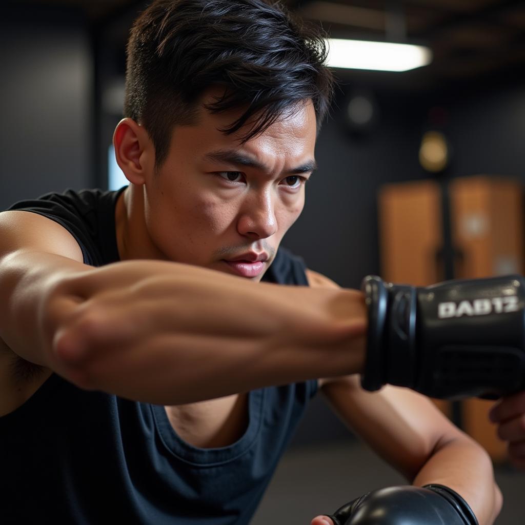 Danny Nguyen participating in a rigorous training session