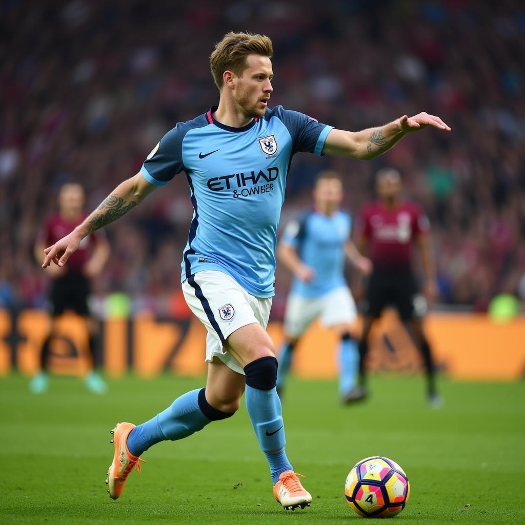 De Bruyne delivering a pass