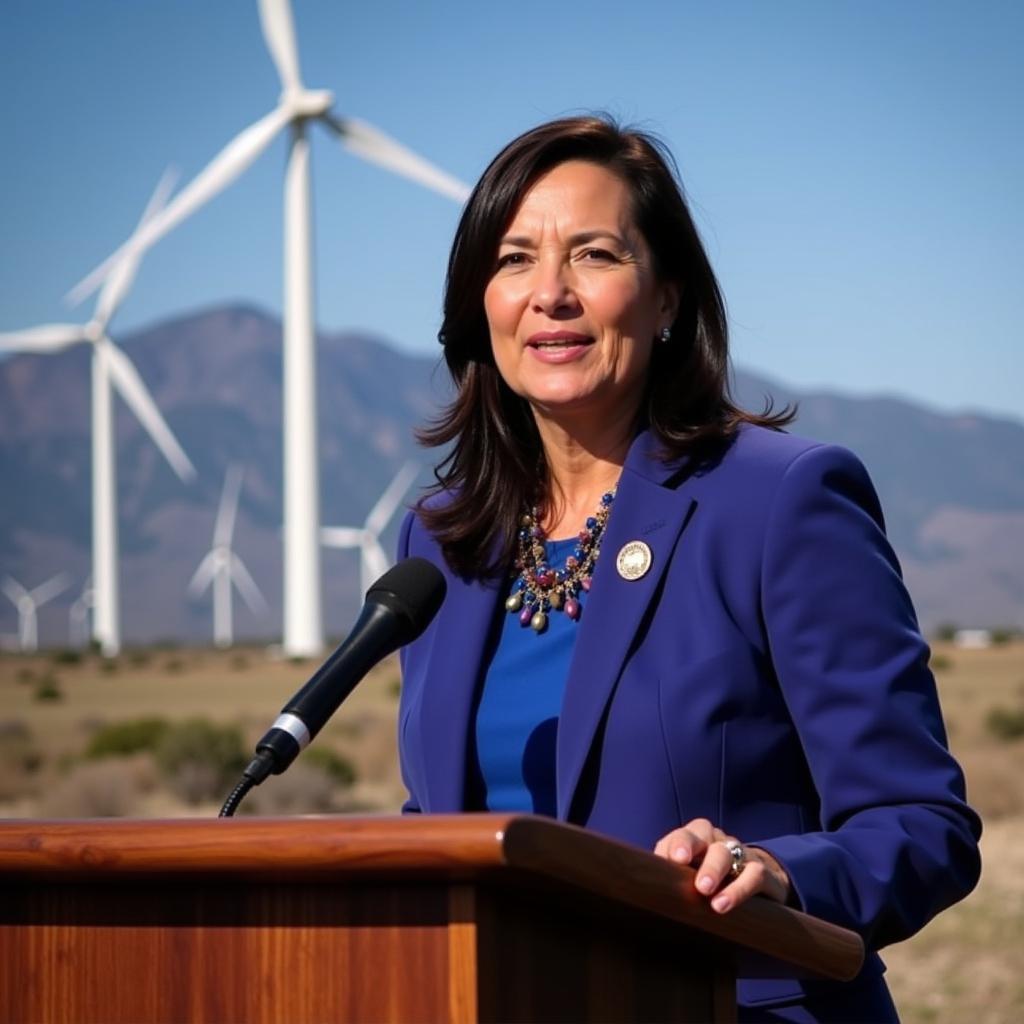 Deb Haaland speaking about energy policy