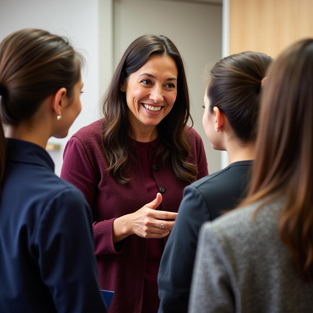 Deb Haaland speaking with young people