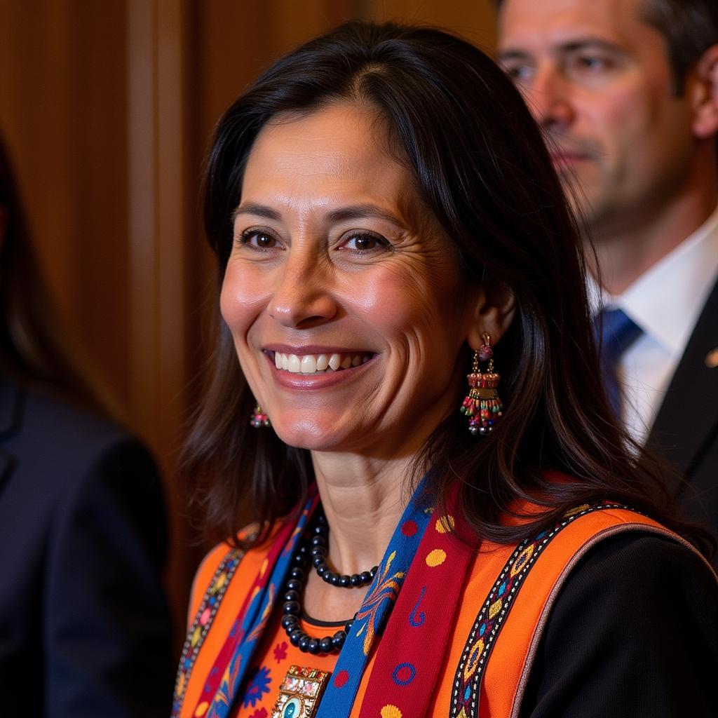 Deb Haaland in Ribbon Skirt at Inauguration