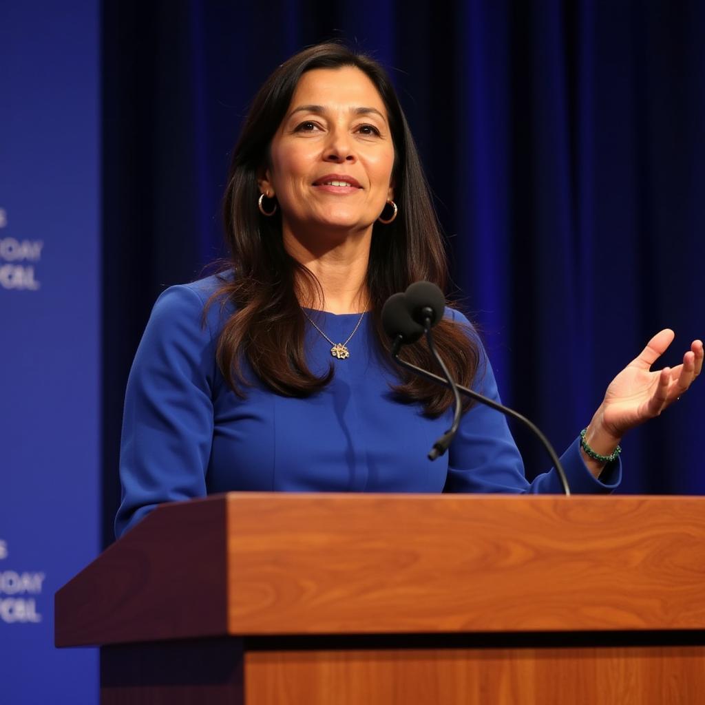 Deb Haaland speaks about the importance of internet access.