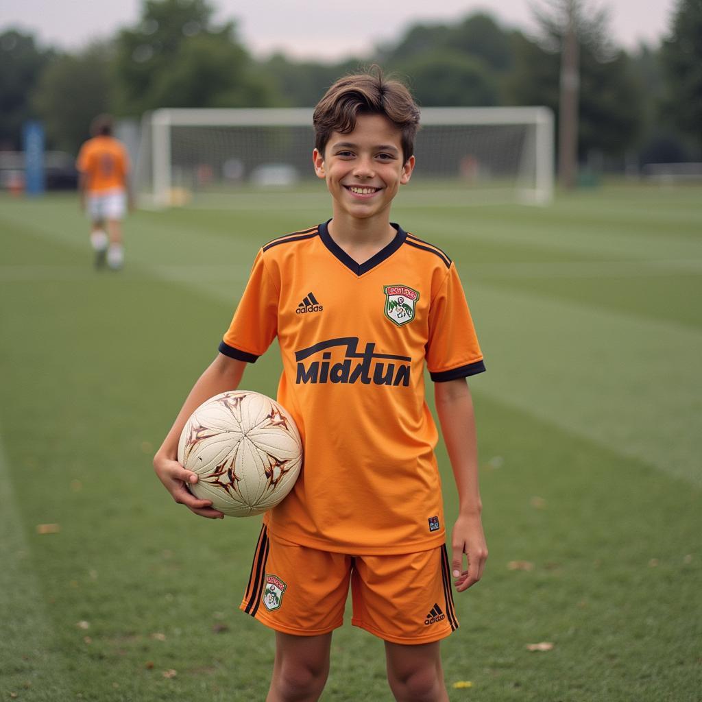 Deb Haaland Young in his youth team jersey