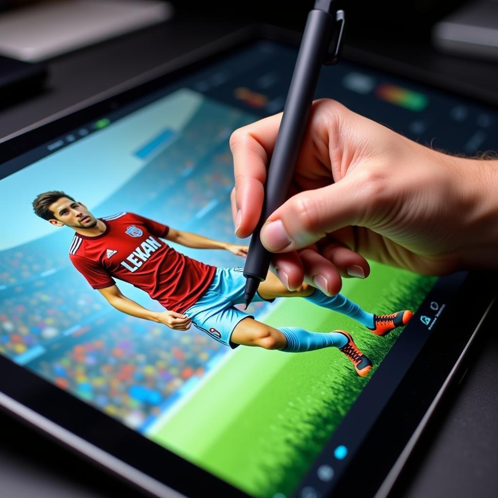 Digital Football Player Drawing