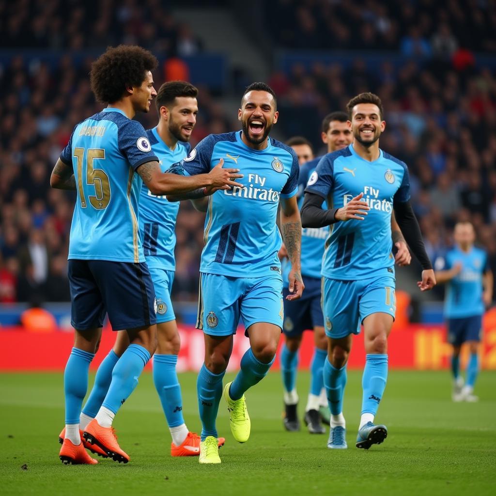 Dimitri Payet celebrates a goal for Olympique de Marseille