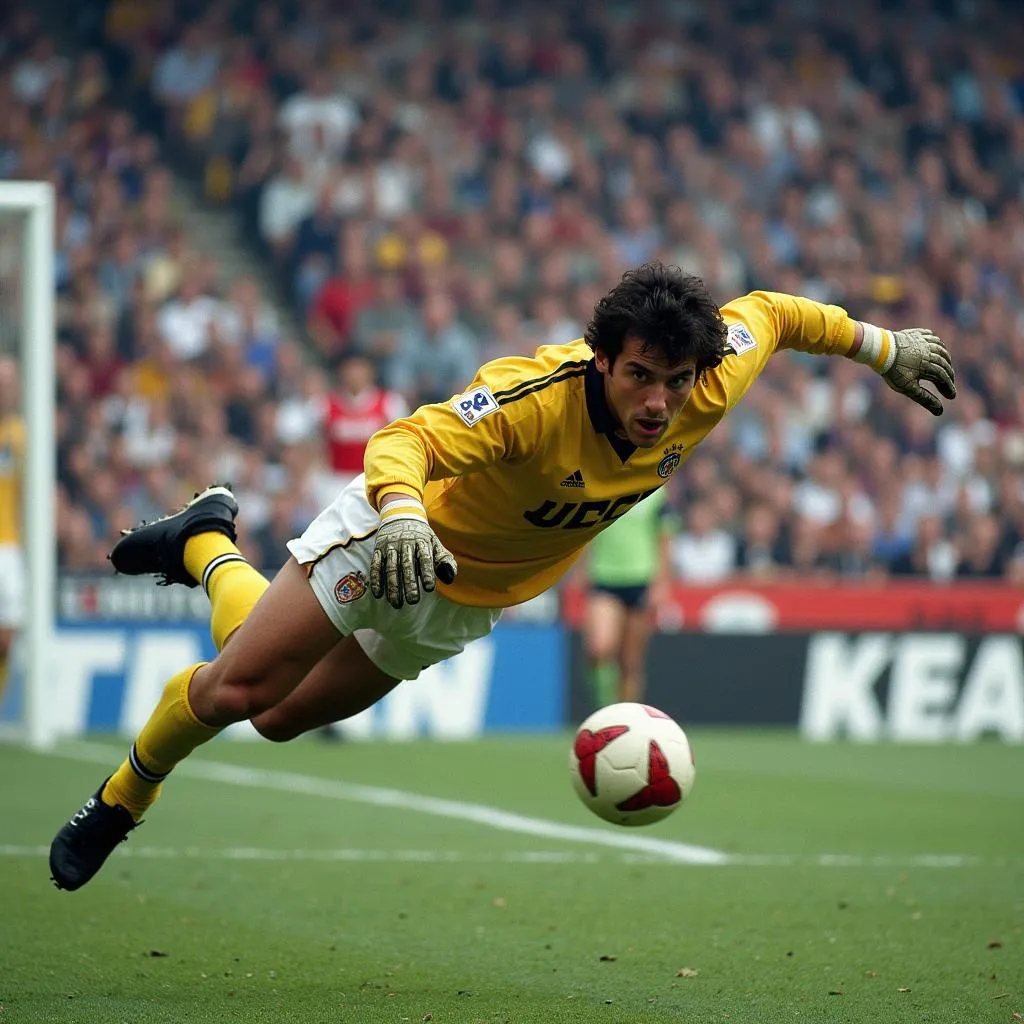 Dino Zoff: The legendary Juventus goalkeeper in action