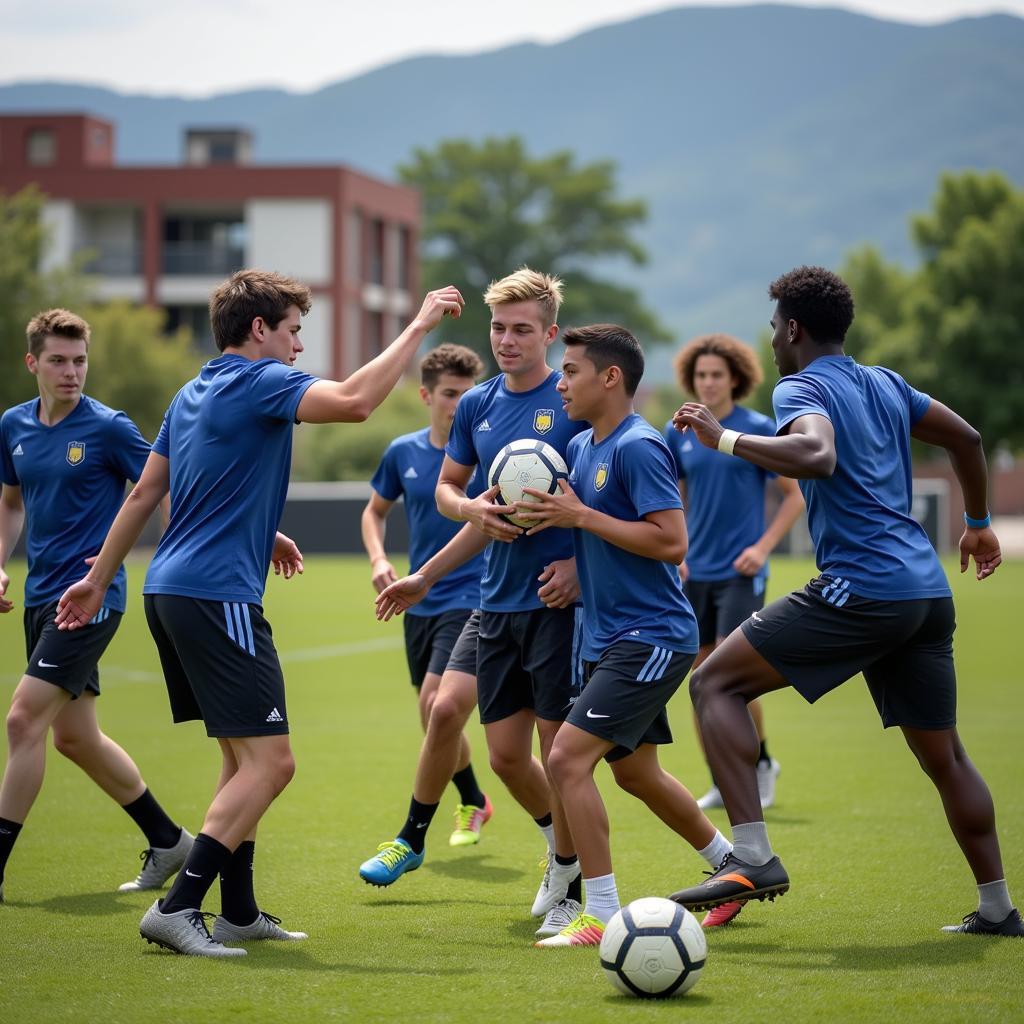 District 2 Football Team Training Session