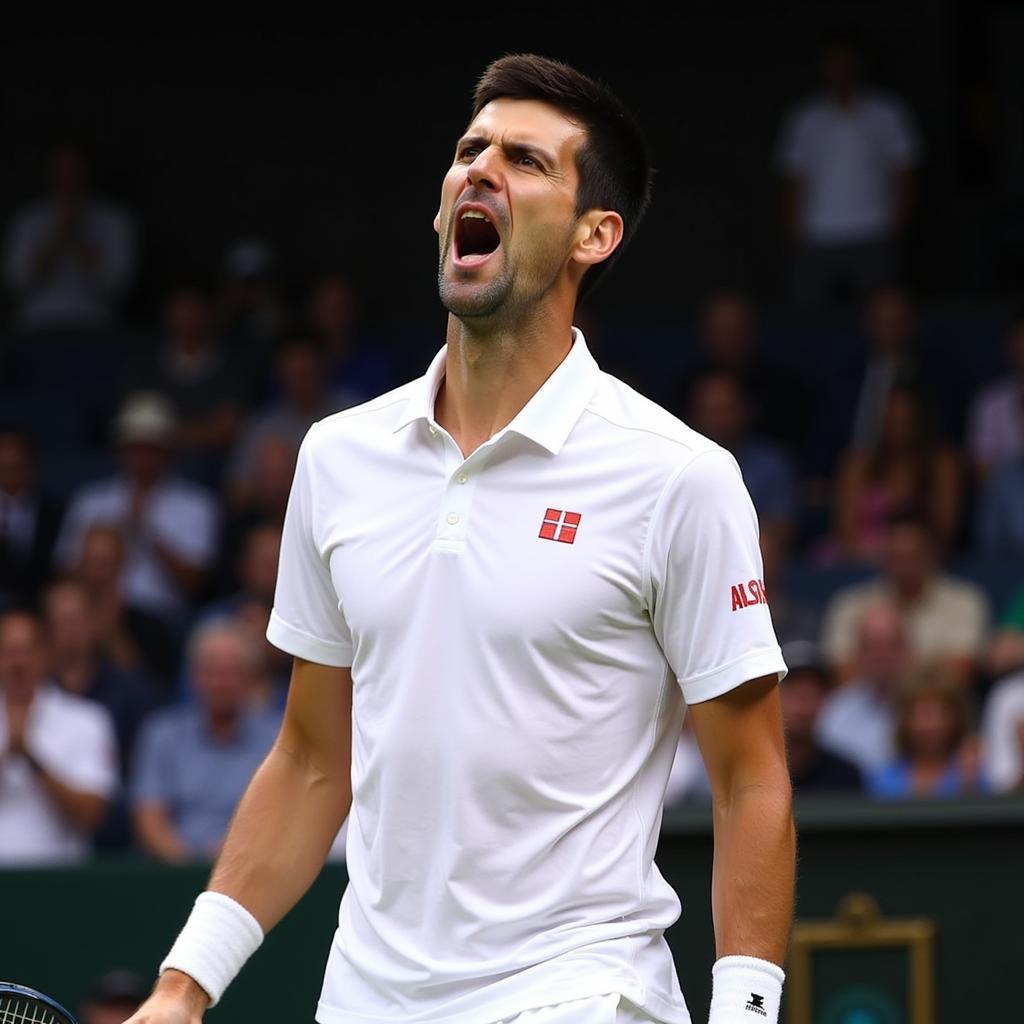 Novak Djokovic Celebrating Victory