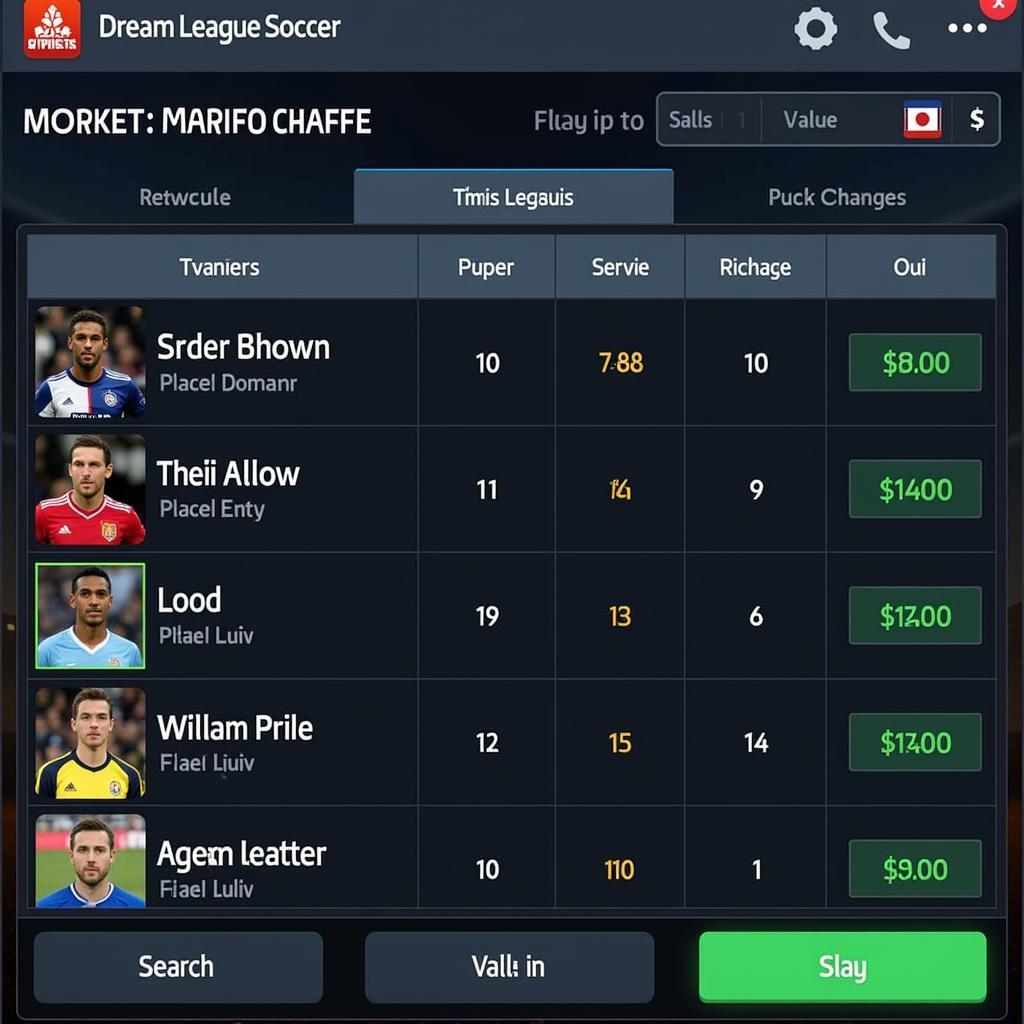 Dream League Soccer 2016 Transfer Market