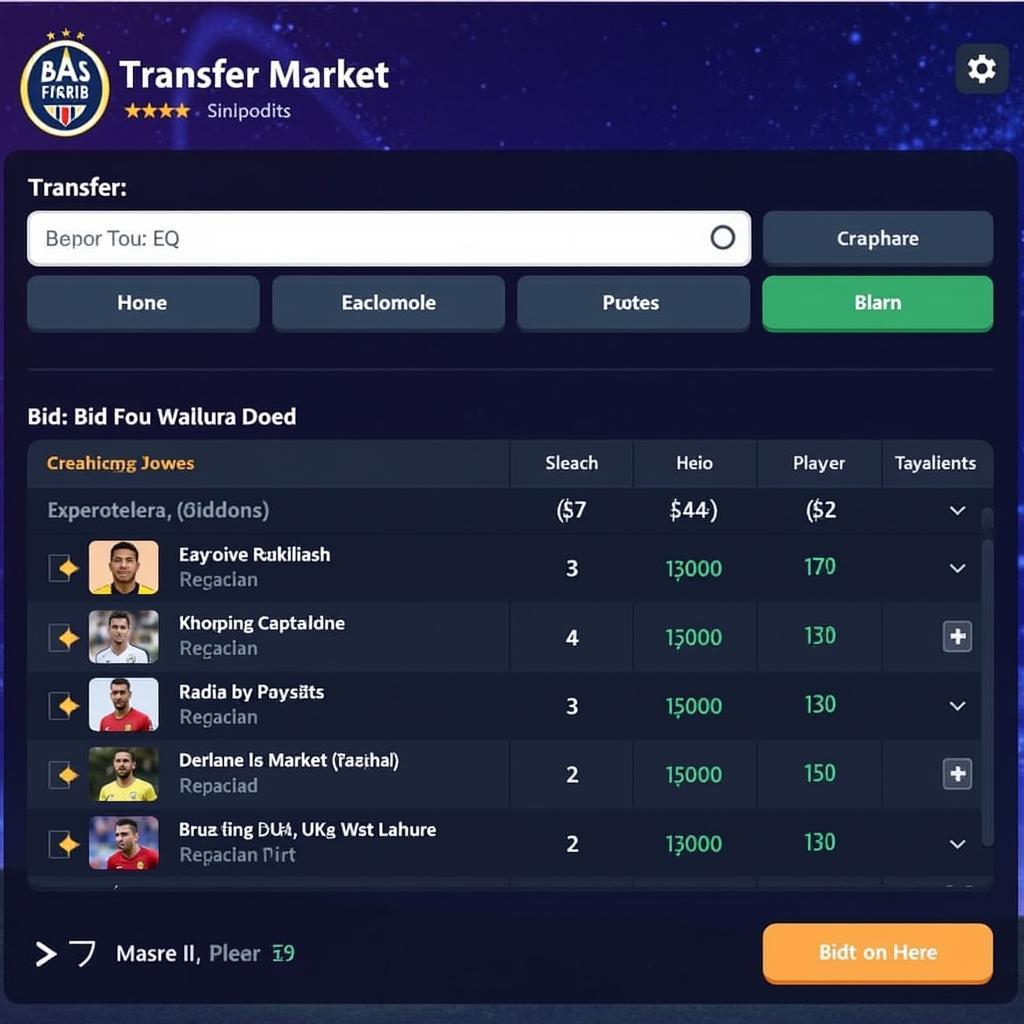 DLS 2018 Transfer Market Interface