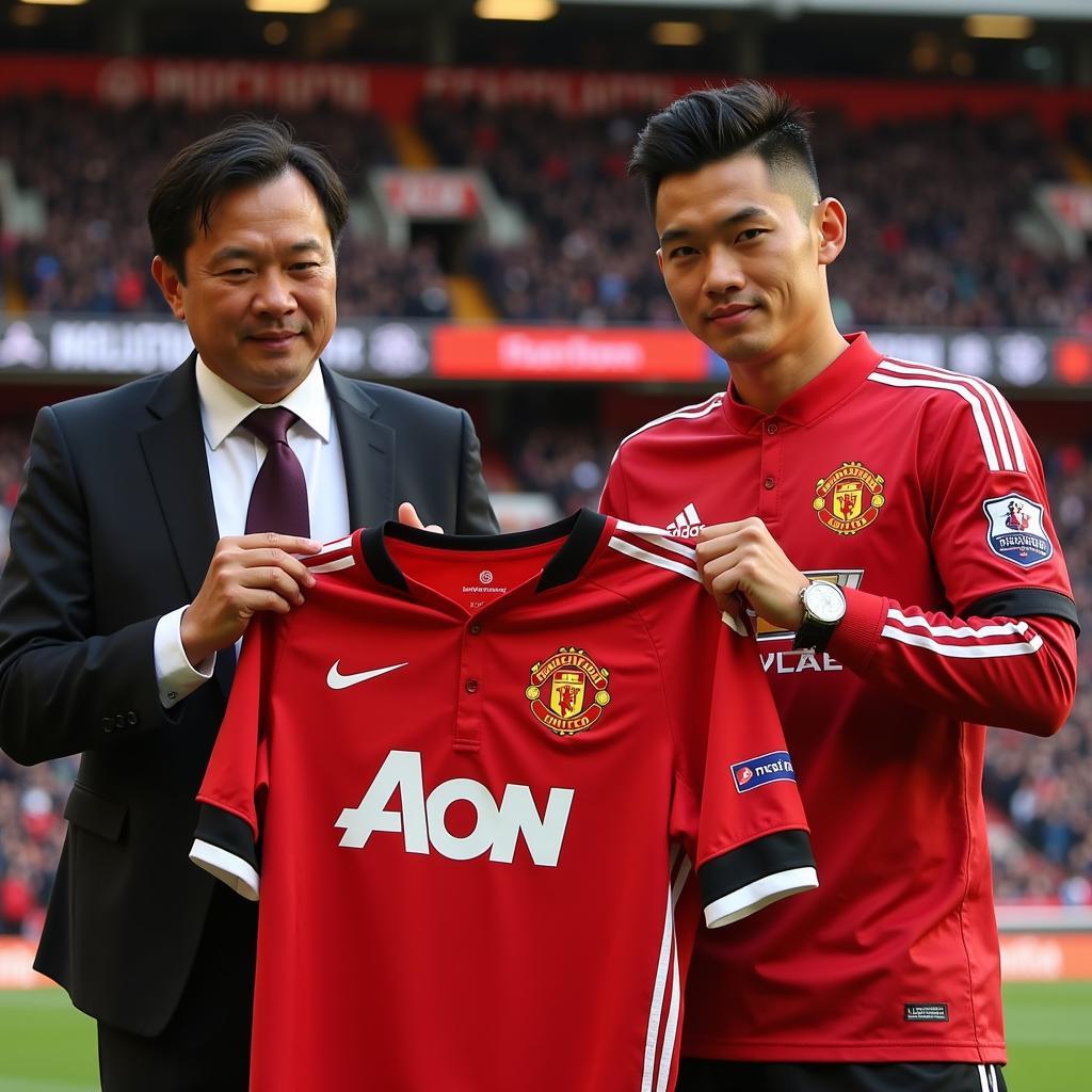 Dong Fangzhuo signing for Manchester United