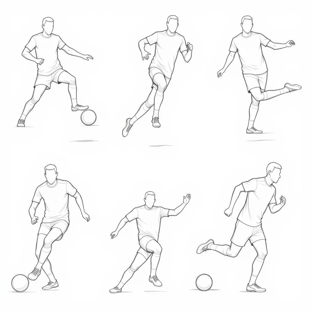 Drawing Football Player Action Poses