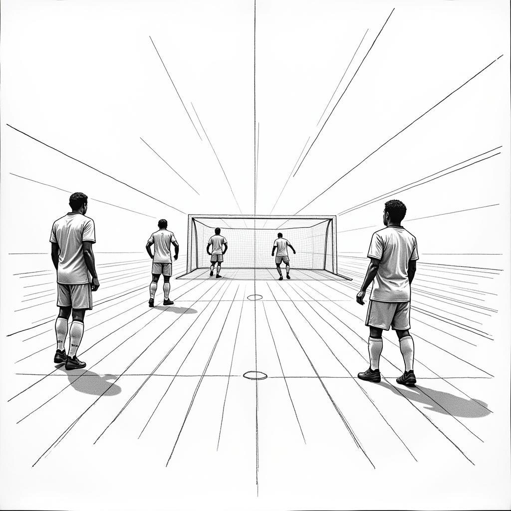 Drawing Football Player Perspective and Depth