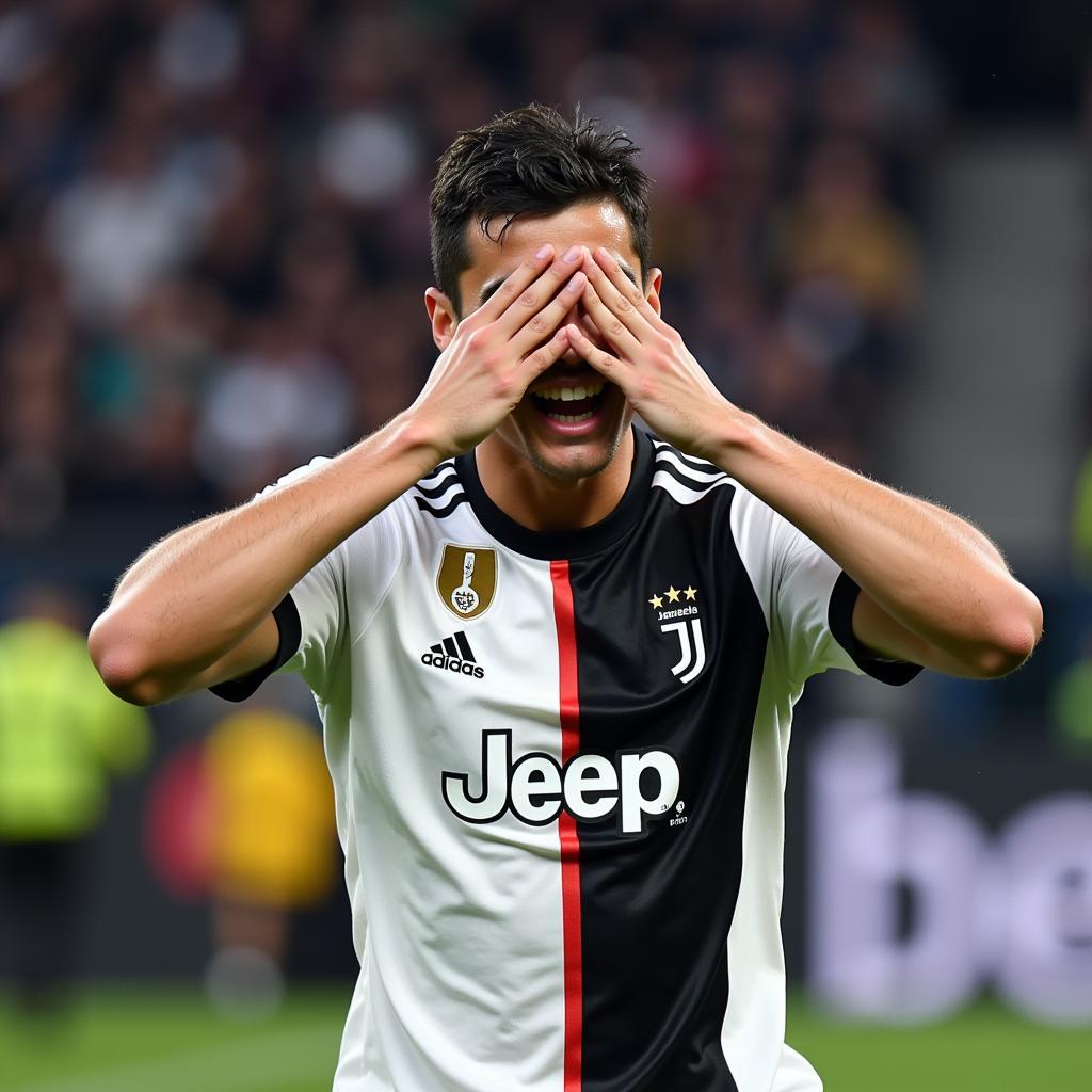 Paulo Dybala celebrates a goal with his signature mask celebration