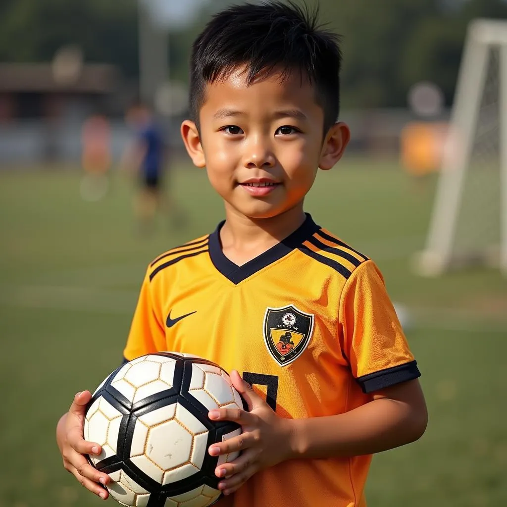 Quach Tan Player in his youth team jersey