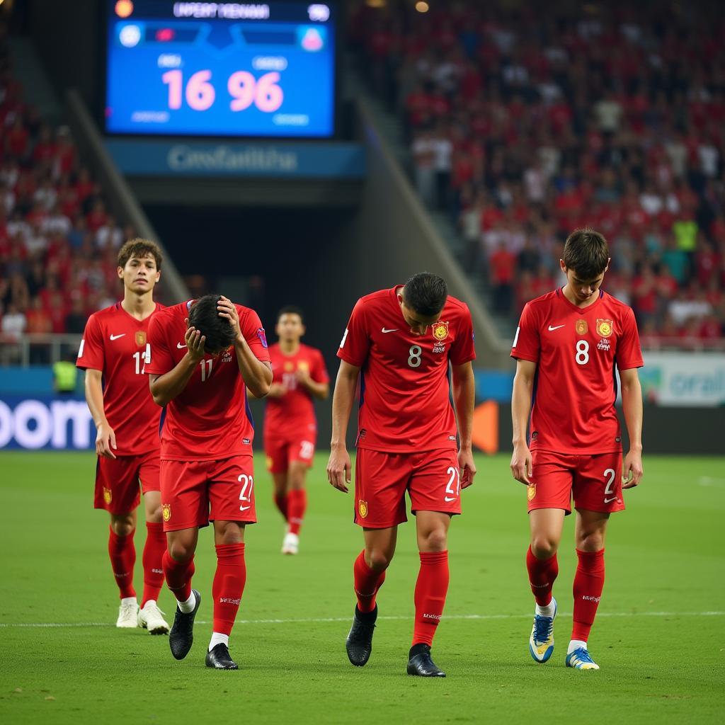 U19 Vietnam Players Leaving The Pitch