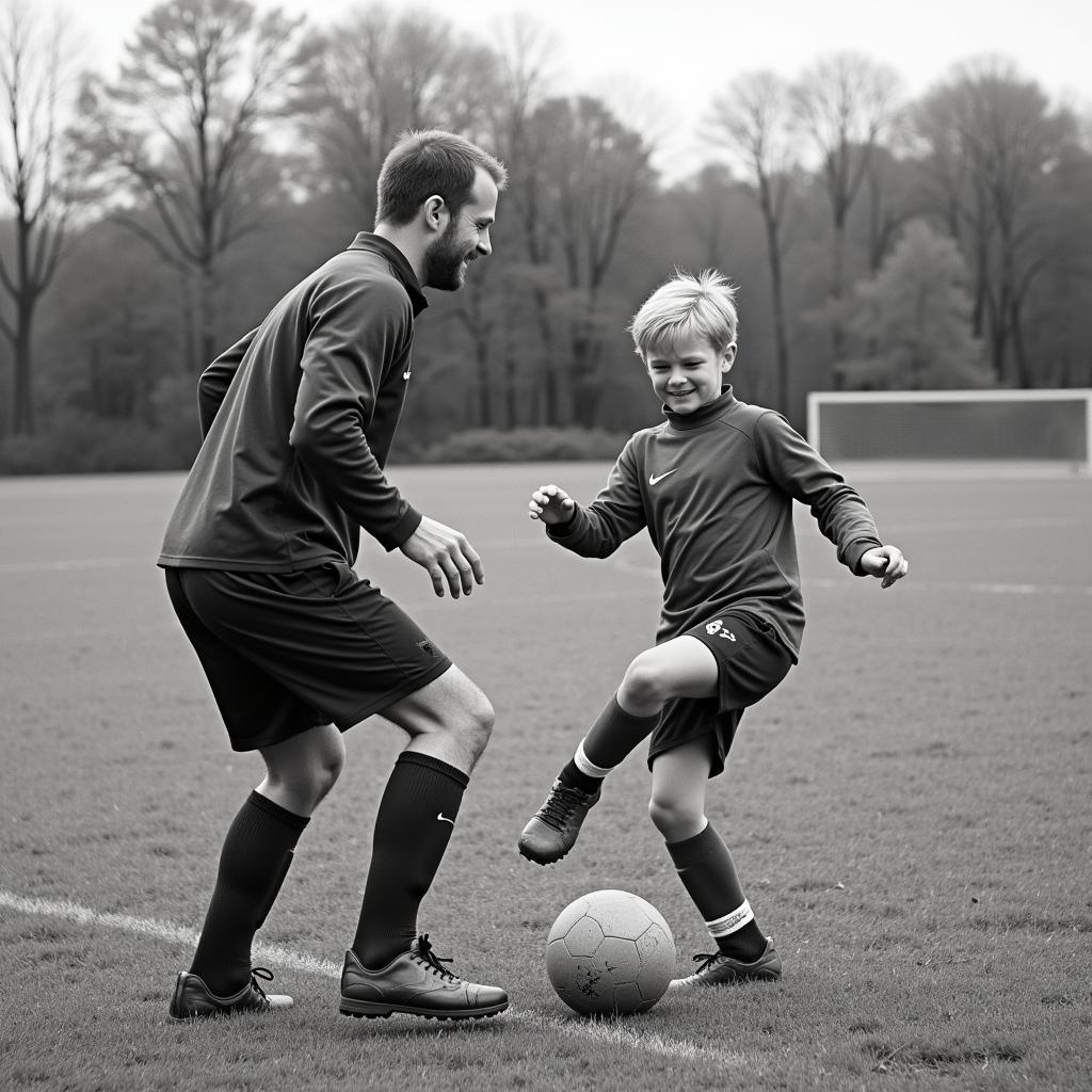 Erling Haaland training as a child