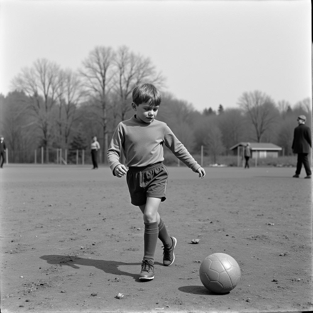 Erling Haaland training as a child