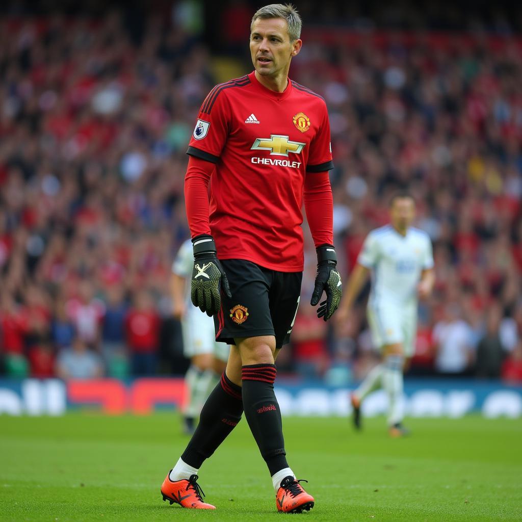 Edwin van der Sar in action for Manchester United