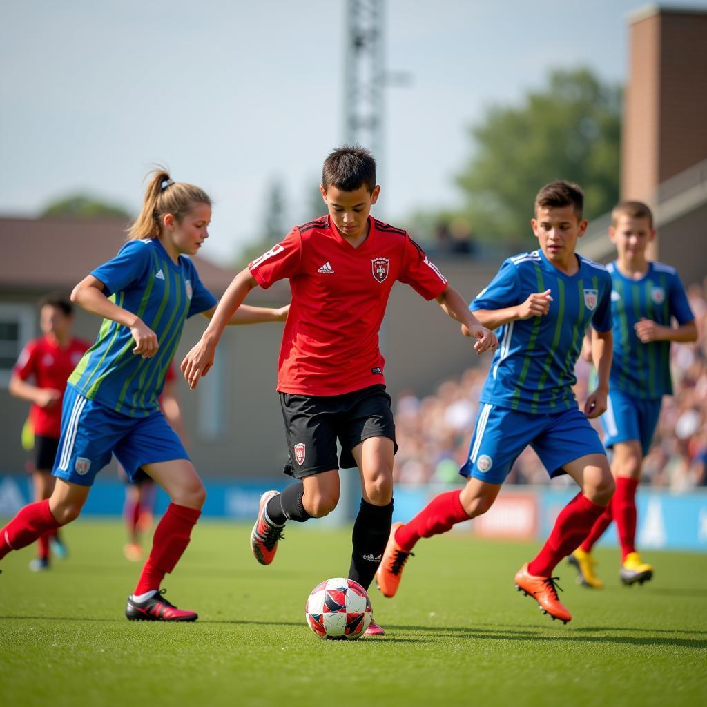 Emerging Left-Footed Football Talents Demonstrating Their Skills