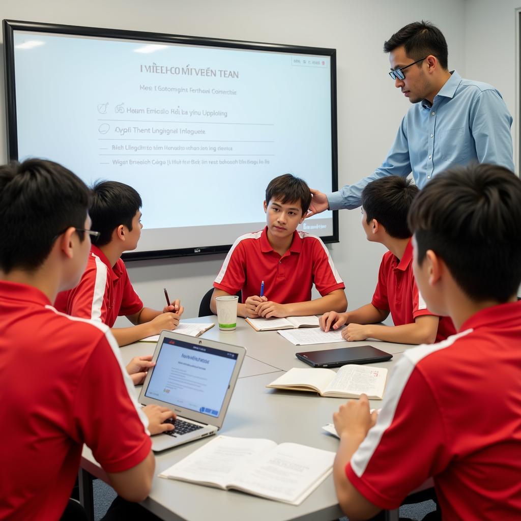 English language training session for Vietnamese footballers