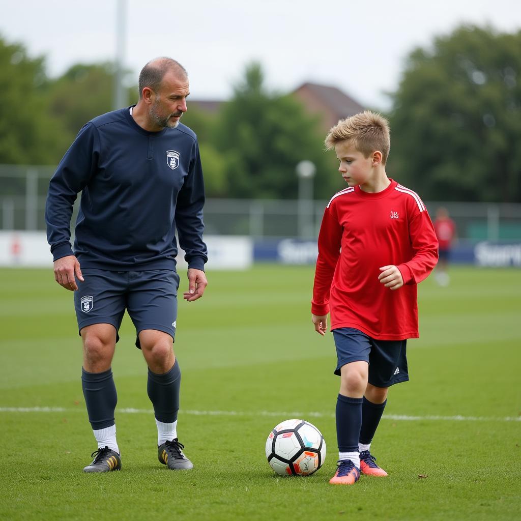 Erling and Alf-Inge Haaland training together