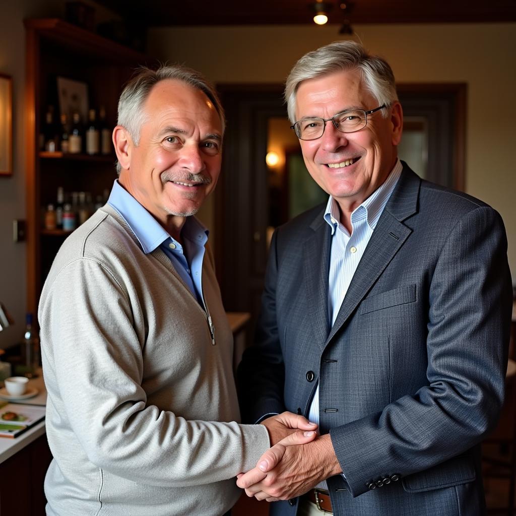 Erling Haaland and Albert Tjaaland shaking hands