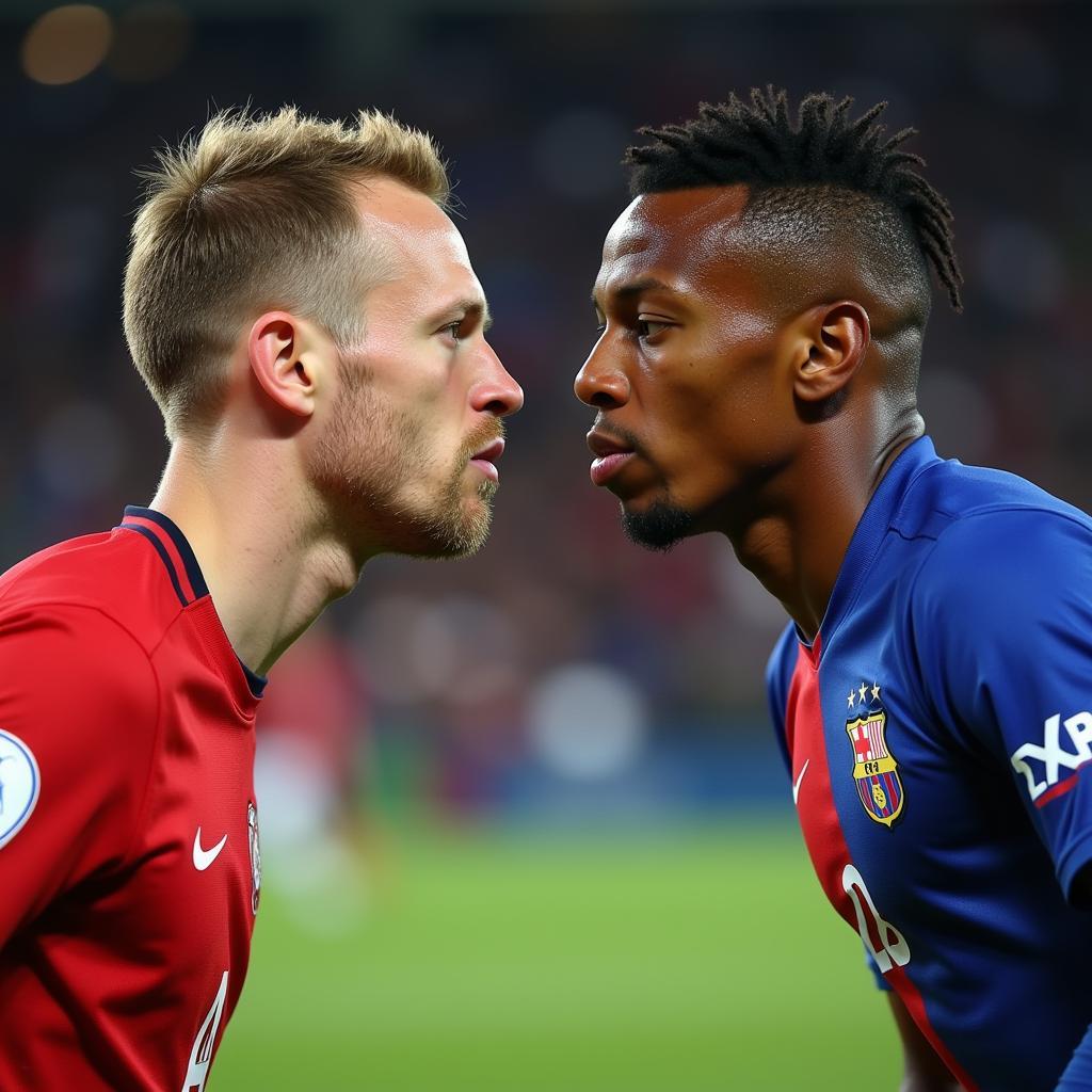 Erling Haaland and Kylian Mbappé facing off