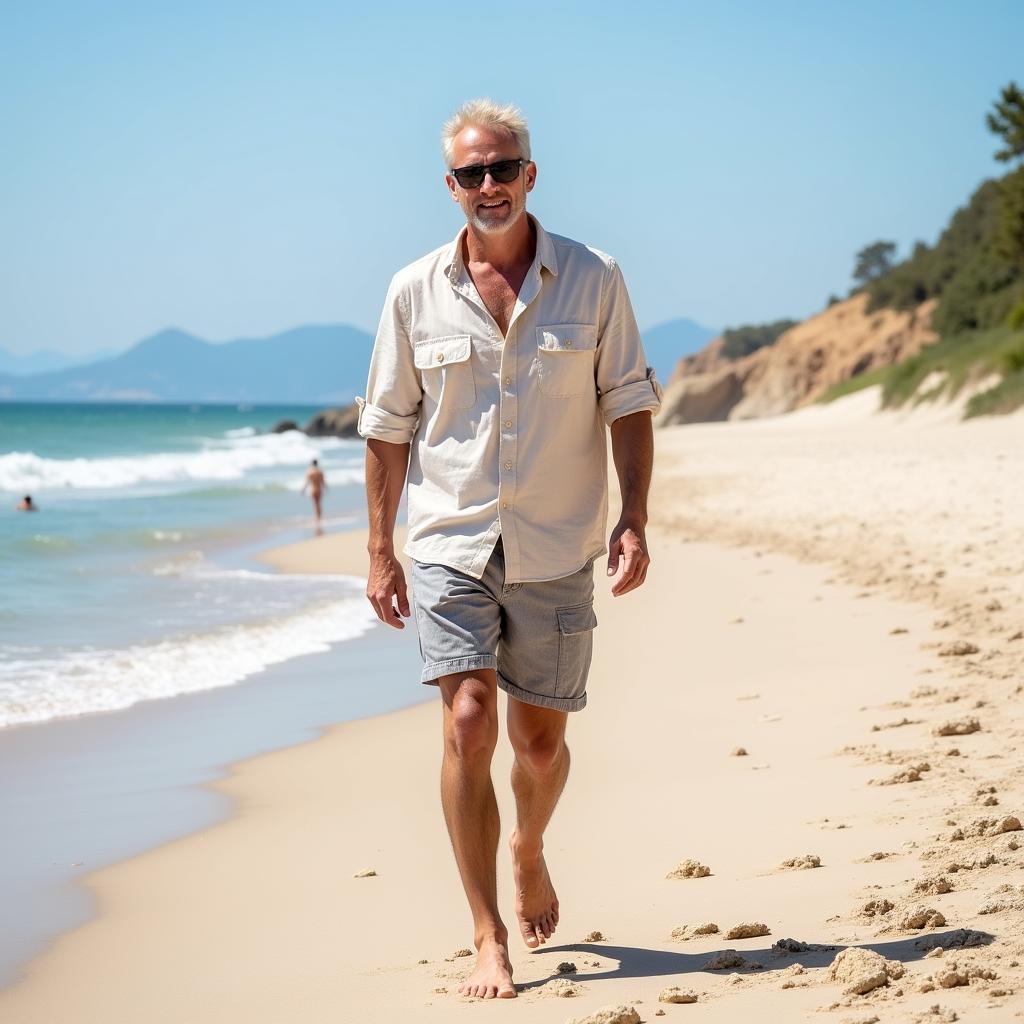 Erling Haaland Barefoot on the Beach