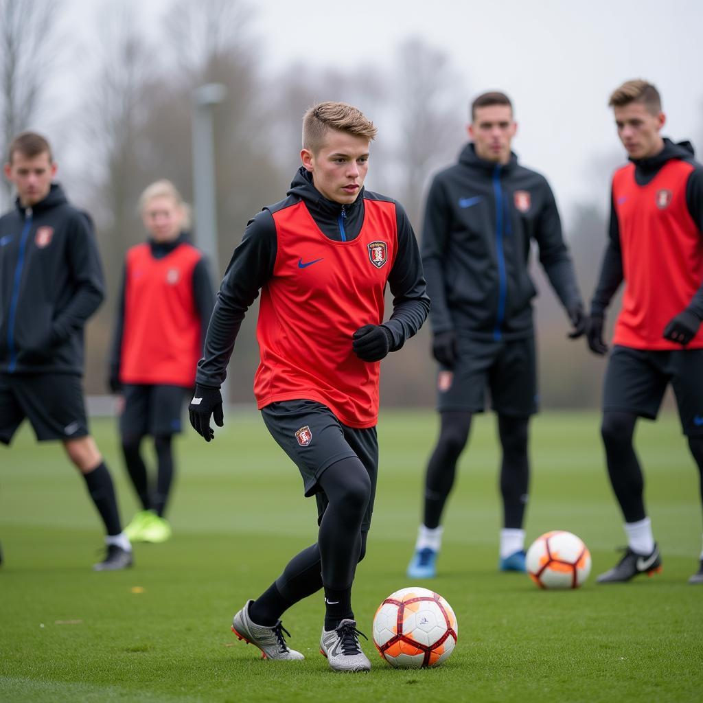 Erling Haaland training at Bryne FK