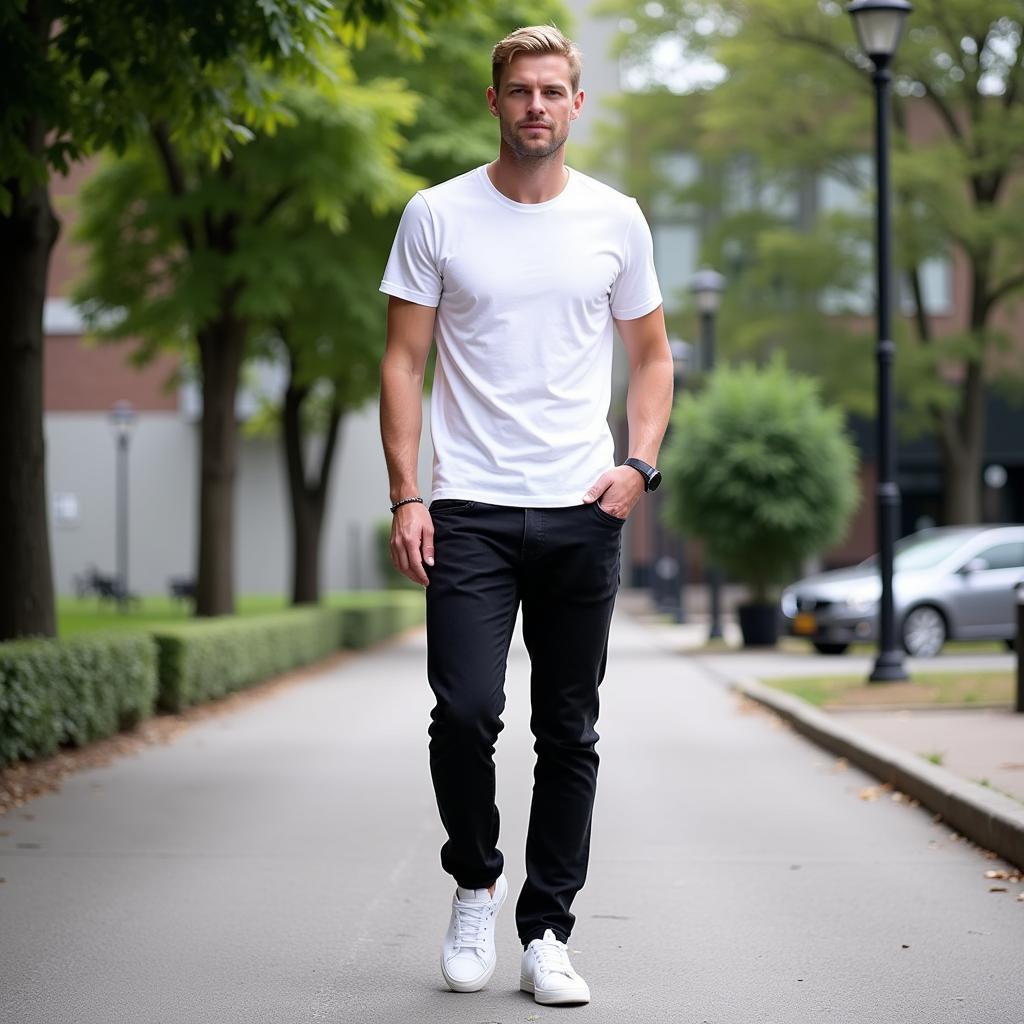 Erling Haaland in a casual outfit