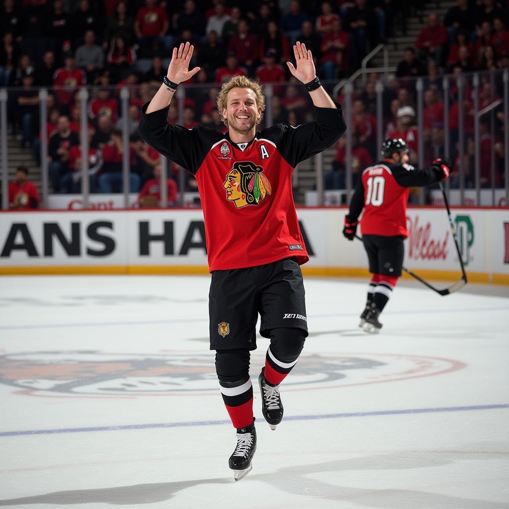 Erling Haaland celebrates scoring a goal with his signature meditation pose.