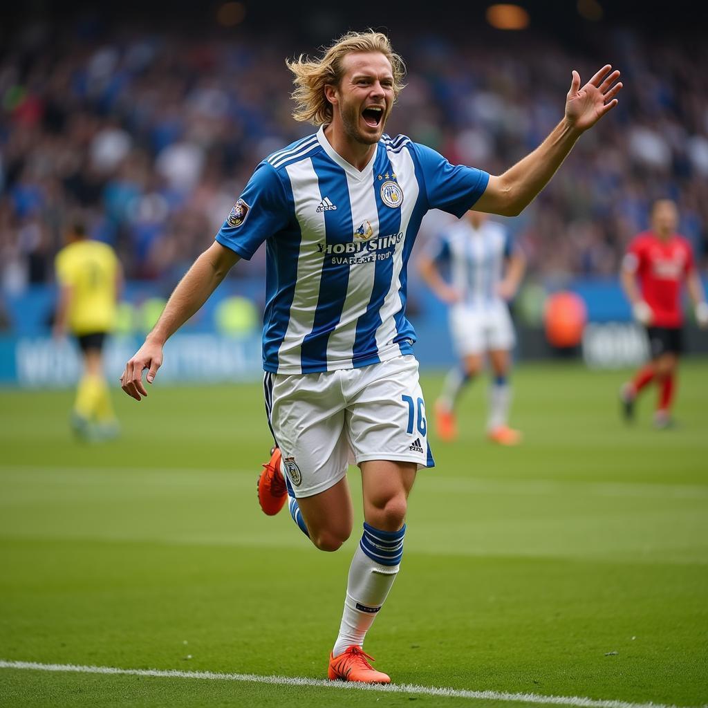 Erling Haaland celebrates a goal