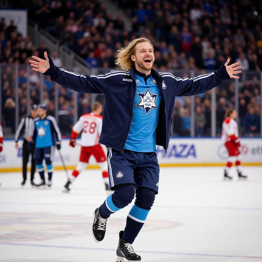 Erling Haaland celebrating a goal after scoring