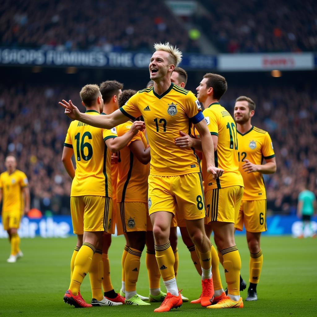 Erling Haaland celebrates a goal after scoring