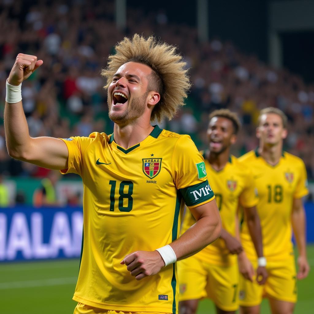 Erling Haaland celebrating a goal