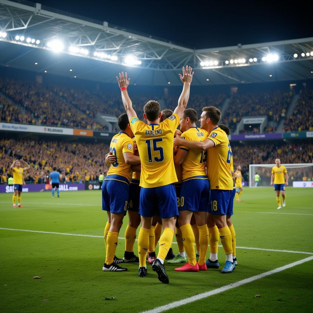 Erling Haaland celebrates a goal