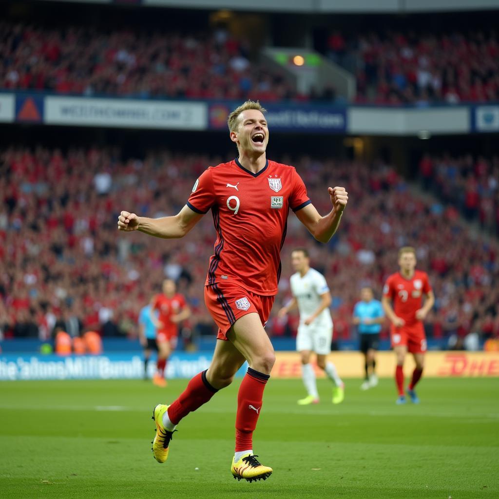 Erling Haaland celebrating a goal