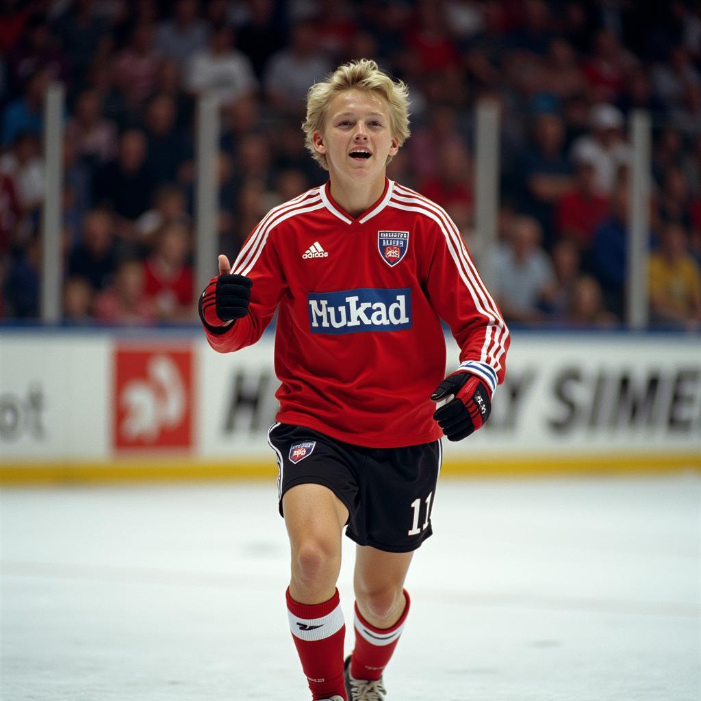 Erling Haaland celebrates a goal for his club