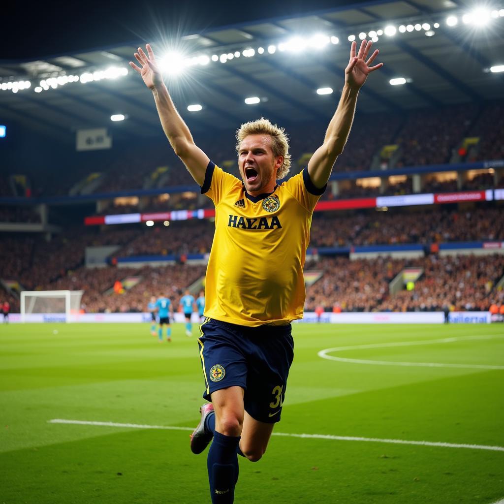 Erling Haaland celebrates a goal