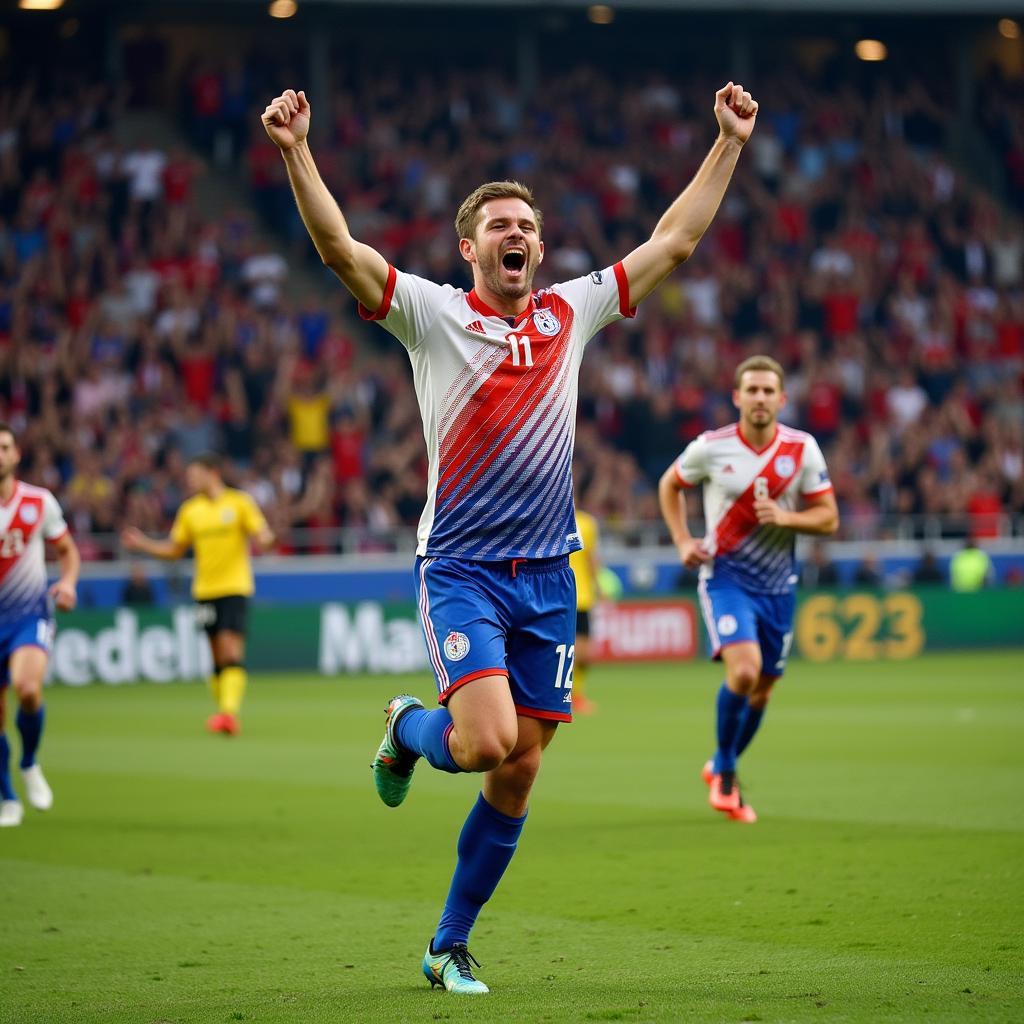 Erling Haaland celebrating a goal